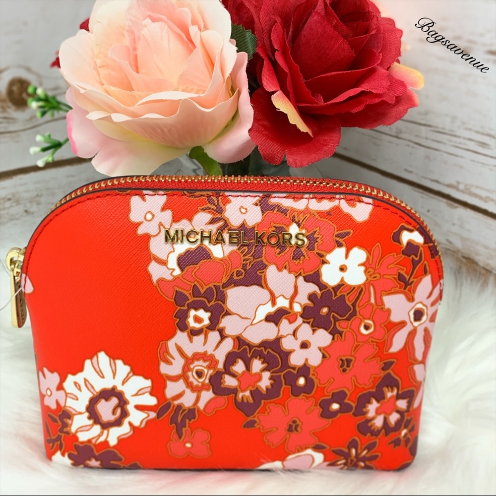 Michael Kors Emmy travel pouch dark sangria red - Picture 1 of 7